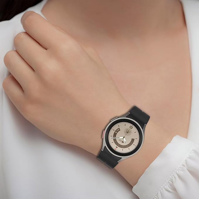 FTRONGRT Armband Kompatibel mit Samsung Galaxy Watch 7/Watch FE, TPU-Silikon, Weich und Bequem, Ersatz Uhrenarmband Kompatibel mit Samsung Galaxy Watch 7/Watch FE.Schwarze Schnalle Lila