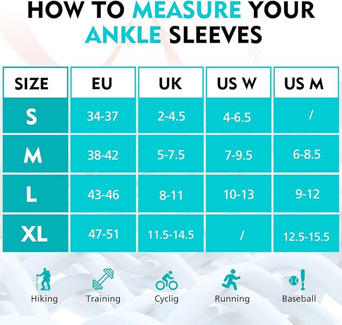 Billig4uk Knöchelversteigerung Tipp AKLE 4 Paare eignen sich für Sehnenentsehnen-Achilles mit Plantarfasziitis und Schmerzen aufgrund einer Verstauchung (schwarz, 47-51)