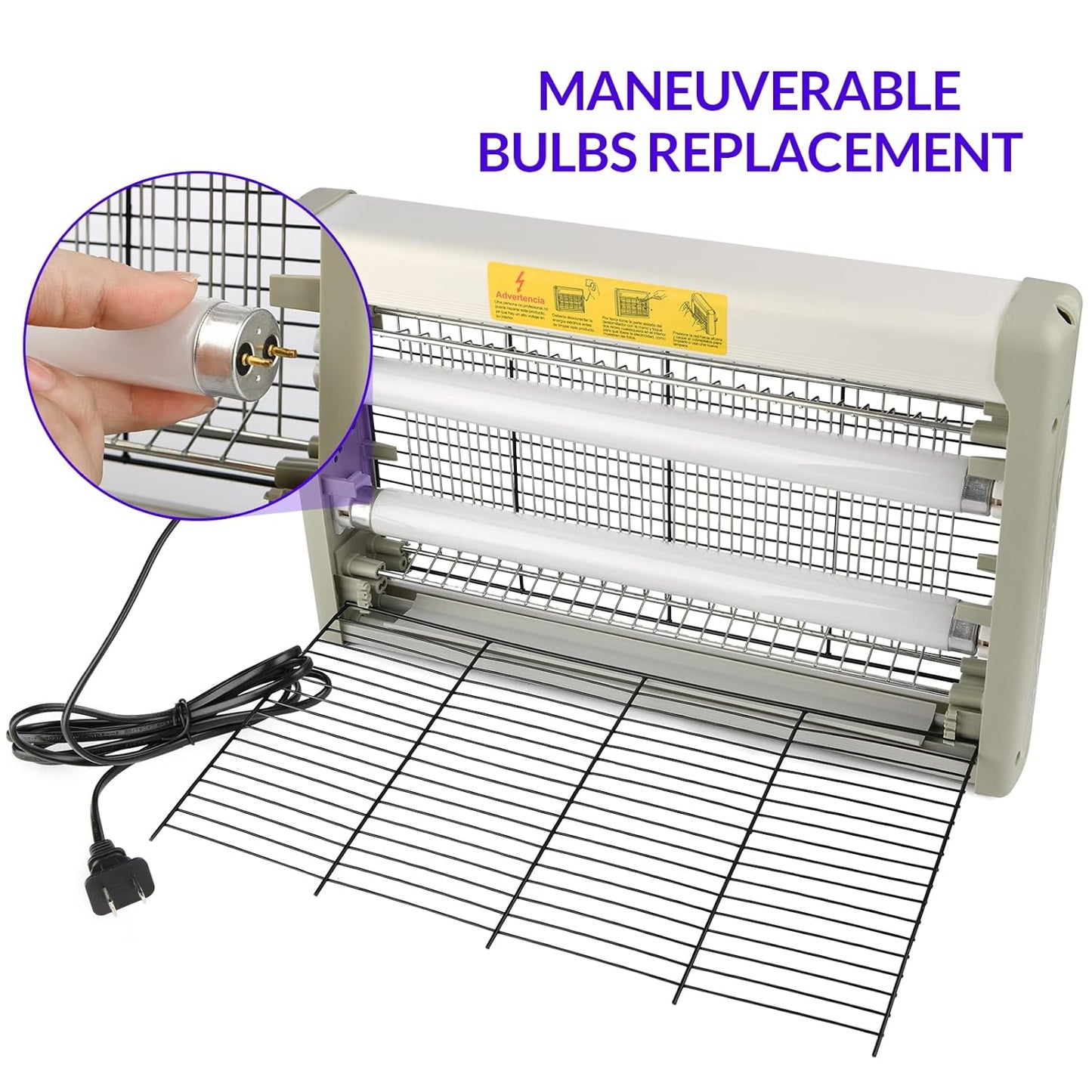 mafiti Elektrischer Insektenvernichter, moskito Killer Fliegenfalle-Elektrisch Innenmosquito Zapper 20W mit UV-Licht, Elektrische-Mückenfalle Für Küche, Haus, Hof (Grau)