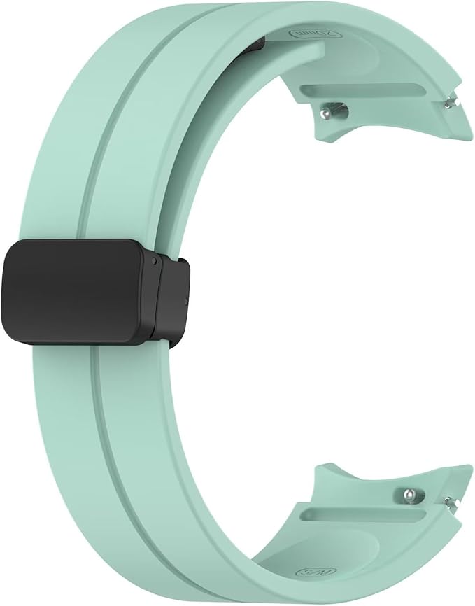 FTRONGRT Armband Kompatibel mit Samsung Galaxy Watch 7/Watch FE, TPU-Silikon, Weich und Bequem, Ersatz Uhrenarmband Kompatibel mit Samsung Galaxy Watch 7/Watch FE.Schwarze Schnalle Blaugrünes Grün