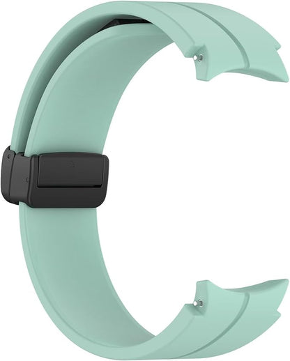 FTRONGRT Armband Kompatibel mit Samsung Galaxy Watch 7/Watch FE, TPU-Silikon, Weich und Bequem, Ersatz Uhrenarmband Kompatibel mit Samsung Galaxy Watch 7/Watch FE.Schwarze Schnalle Blaugrünes Grün