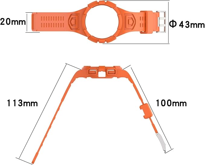 FTRONGRT Armband Kompatibel mit Samsung Galaxy Watch FE 40mm, Weiche Schutzhülle und Tragegurt integriert, Rundum-Schutz, Anti-Rutsch Ersatz-Uhrenarmband Kompatibel.Orange
