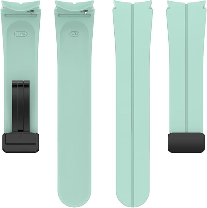 FTRONGRT Armband Kompatibel mit Samsung Galaxy Watch 7/Watch FE, TPU-Silikon, Weich und Bequem, Ersatz Uhrenarmband Kompatibel mit Samsung Galaxy Watch 7/Watch FE.Schwarze Schnalle Blaugrünes Grün