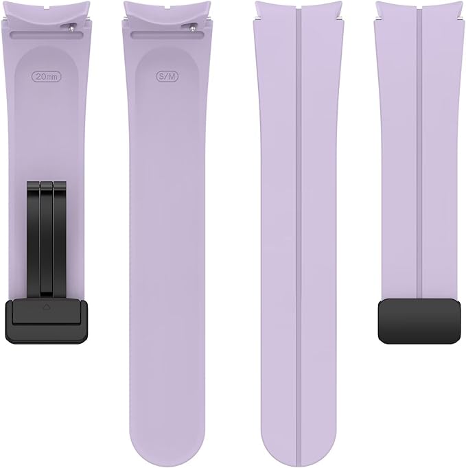 FTRONGRT Armband Kompatibel mit Samsung Galaxy Watch 7/Watch FE, TPU-Silikon, Weich und Bequem, Ersatz Uhrenarmband Kompatibel mit Samsung Galaxy Watch 7/Watch FE.Schwarze Schnalle Lila