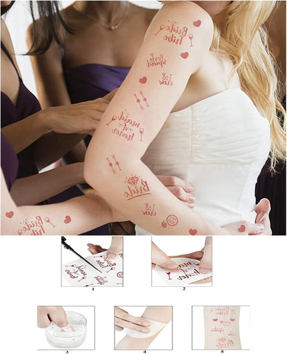 Deko Schärpe Set, 15PCS Braut to Be und Team Bride Schärpe Set mit 10 Team Bride Schärpe, 1 Braut Schärpe, Schleier, Abzeichen, Tiara, Tattoos, Accessoires Frauen für Junggesellinnenabschied