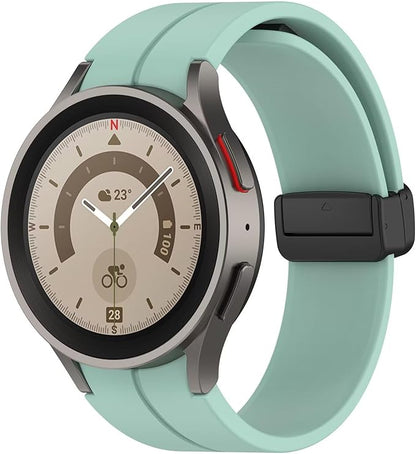 FTRONGRT Armband Kompatibel mit Samsung Galaxy Watch 7/Watch FE, TPU-Silikon, Weich und Bequem, Ersatz Uhrenarmband Kompatibel mit Samsung Galaxy Watch 7/Watch FE.Schwarze Schnalle Blaugrünes Grün