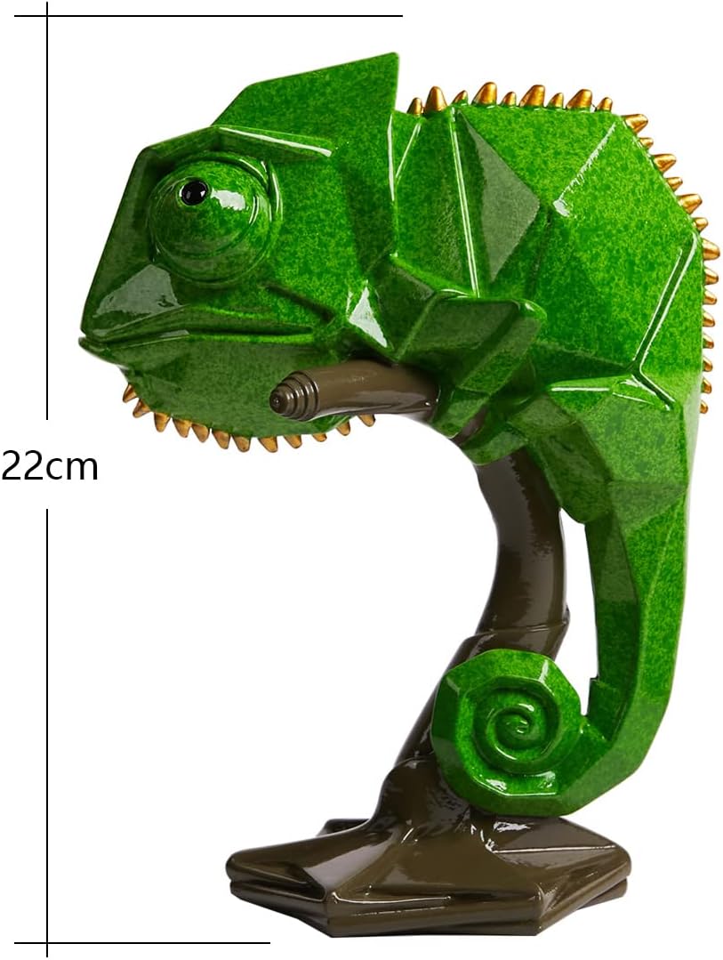 NENBOLEC Eidechse Statue Skulpturen Modern Arts Dekor Tier Geschenk Figuren Polyresin Grün 22cm