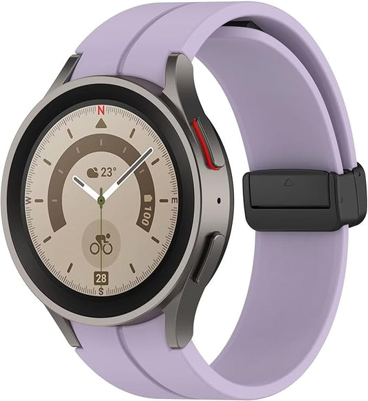 FTRONGRT Armband Kompatibel mit Samsung Galaxy Watch 7/Watch FE, TPU-Silikon, Weich und Bequem, Ersatz Uhrenarmband Kompatibel mit Samsung Galaxy Watch 7/Watch FE.Schwarze Schnalle Lila