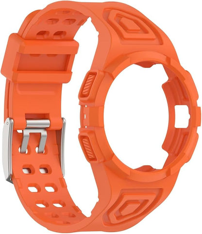 FTRONGRT Armband Kompatibel mit Samsung Galaxy Watch FE 40mm, Weiche Schutzhülle und Tragegurt integriert, Rundum-Schutz, Anti-Rutsch Ersatz-Uhrenarmband Kompatibel.Orange