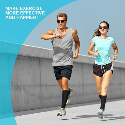 ACWOO Kompressionsstrümpfe für Damen Herren, 3 Paar Stützstrümpfe Medizinisch Kompressionssocken mit 15-20 Mmhg Schwarz Thrombosestrümpfe, Compression Socks für Laufen, Sport, Flug, Radsport