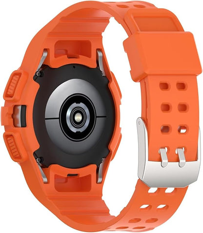 FTRONGRT Armband Kompatibel mit Samsung Galaxy Watch FE 40mm, Weiche Schutzhülle und Tragegurt integriert, Rundum-Schutz, Anti-Rutsch Ersatz-Uhrenarmband Kompatibel.Orange