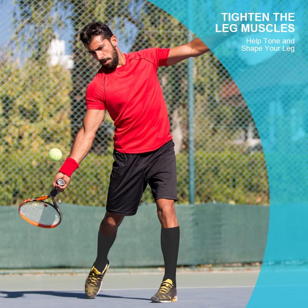 ACWOO Kompressionsstrümpfe für Damen Herren, 3 Paar Stützstrümpfe Medizinisch Kompressionssocken mit 15-20 Mmhg Schwarz Thrombosestrümpfe, Compression Socks für Laufen, Sport, Flug, Radsport