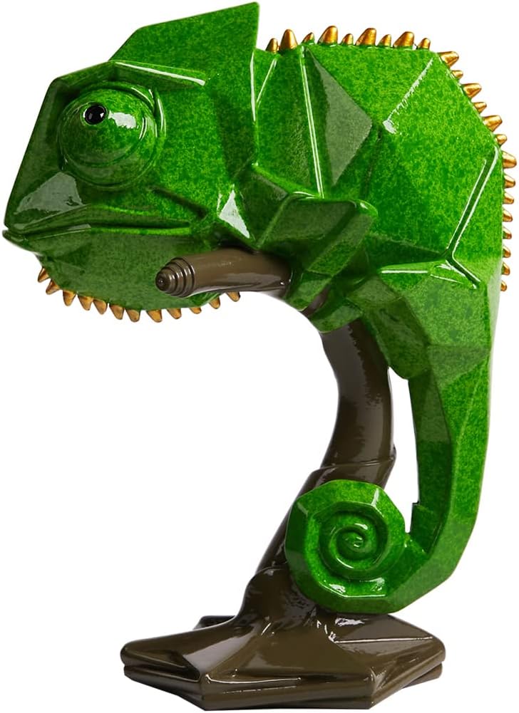 NENBOLEC Eidechse Statue Skulpturen Modern Arts Dekor Tier Geschenk Figuren Polyresin Grün 22cm