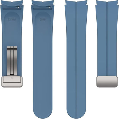 FTRONGRT Armband Kompatibel mit Samsung Galaxy Watch 7/Watch FE, TPU-Silikon, Weich und Bequem, Ersatz Uhrenarmband Kompatibel mit Samsung Galaxy Watch 7/Watch FE.Silberne Schnalle Premium-Blau