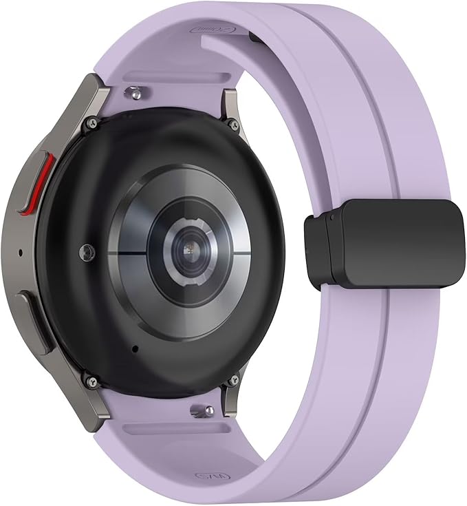 FTRONGRT Armband Kompatibel mit Samsung Galaxy Watch 7/Watch FE, TPU-Silikon, Weich und Bequem, Ersatz Uhrenarmband Kompatibel mit Samsung Galaxy Watch 7/Watch FE.Schwarze Schnalle Lila