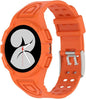 FTRONGRT Armband Kompatibel mit Samsung Galaxy Watch FE 40mm, Weiche Schutzhülle und Tragegurt integriert, Rundum-Schutz, Anti-Rutsch Ersatz-Uhrenarmband Kompatibel.Orange