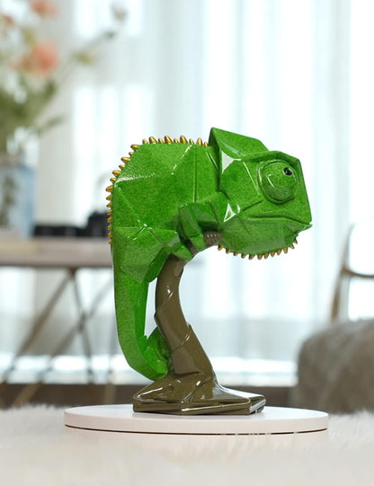 NENBOLEC Eidechse Statue Skulpturen Modern Arts Dekor Tier Geschenk Figuren Polyresin Grün 22cm