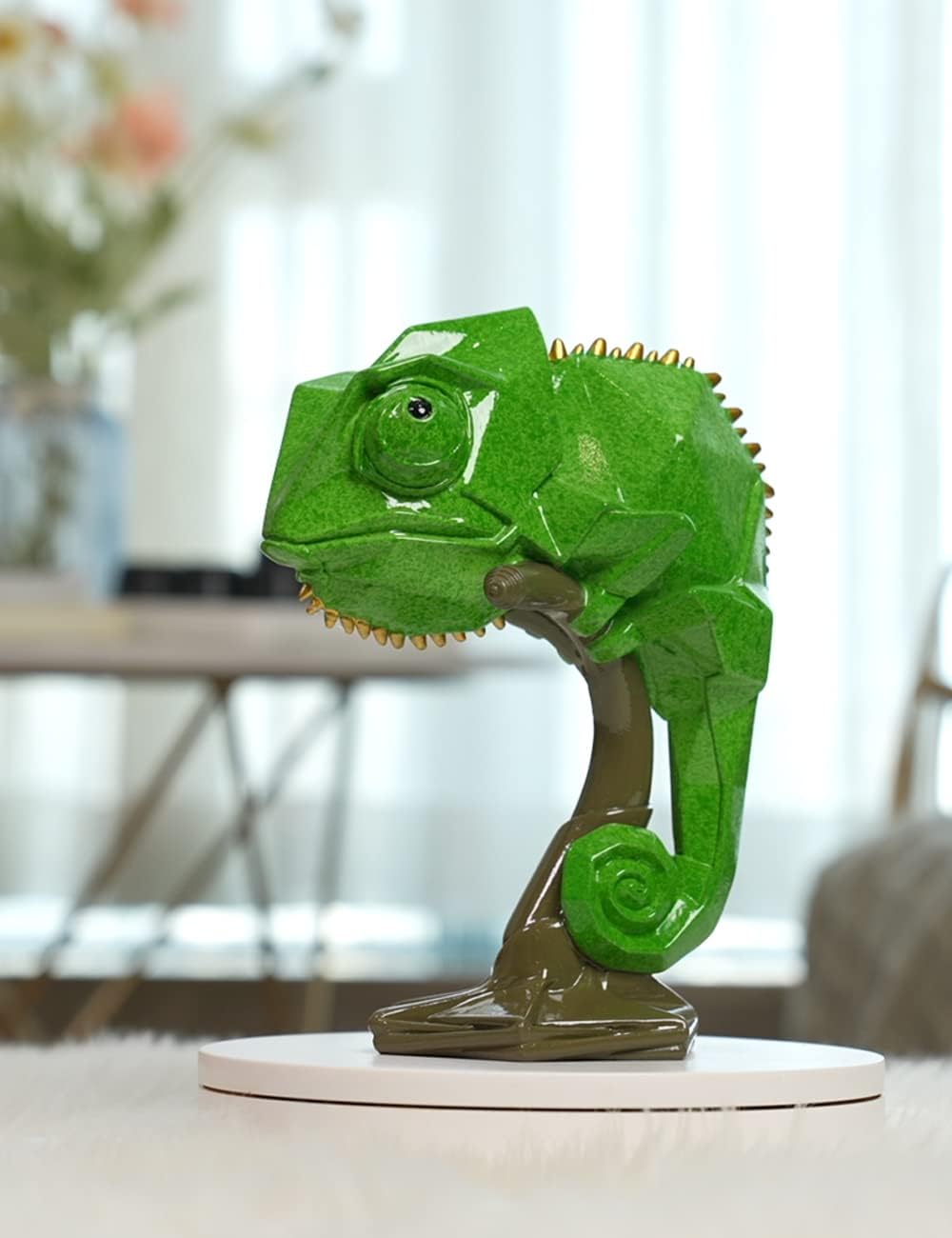 NENBOLEC Eidechse Statue Skulpturen Modern Arts Dekor Tier Geschenk Figuren Polyresin Grün 22cm