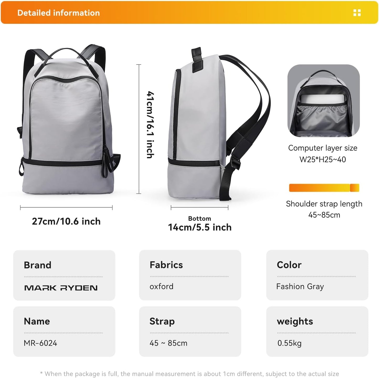 MARK RYDEN Rucksack Herren & Damen Backpack, Rucksack mit laptopfach, YKK-Reißverschluss Wasserdichter Unisex Daypack Schulrucksack, für Freizeit Schule Job (Grün)