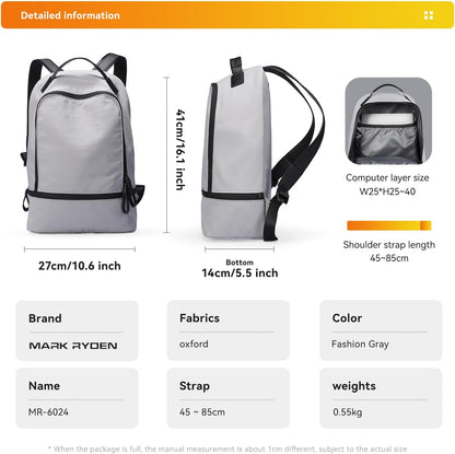 MARK RYDEN Rucksack Herren & Damen Backpack, Rucksack mit laptopfach, YKK-Reißverschluss Wasserdichter Unisex Daypack Schulrucksack, für Freizeit Schule Job (Grün)