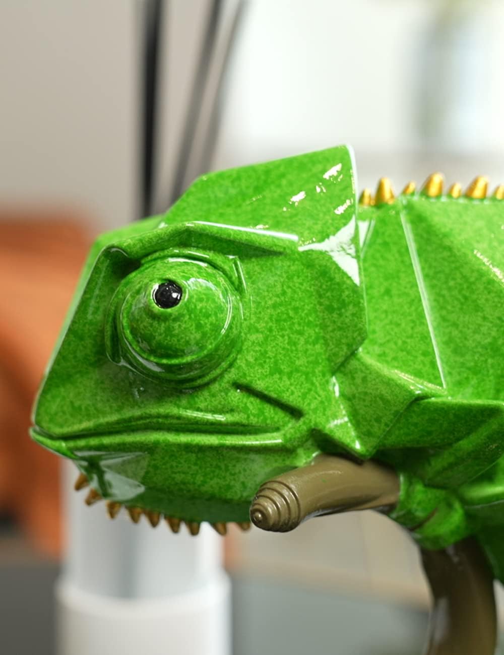 NENBOLEC Eidechse Statue Skulpturen Modern Arts Dekor Tier Geschenk Figuren Polyresin Grün 22cm