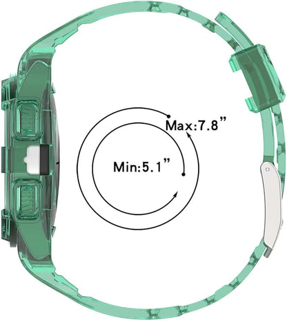 FTRONGRT Armband Kompatibel mit Samsung Galaxy Watch FE 40mm, Weiche Schutzhülle und Tragegurt integriert, Rundum-Schutz, Anti-Rutsch Ersatz-Uhrenarmband Kompatibel.Transparentes Rosa