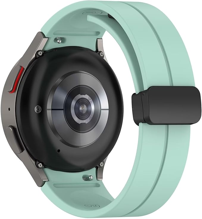 FTRONGRT Armband Kompatibel mit Samsung Galaxy Watch 7/Watch FE, TPU-Silikon, Weich und Bequem, Ersatz Uhrenarmband Kompatibel mit Samsung Galaxy Watch 7/Watch FE.Schwarze Schnalle Blaugrünes Grün