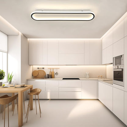 Toolight Rechteckige LED -Deckenleuchte 60 cm, 52W 5850 lm Deckenlampe in natürlicher weißer Acryl 4500K, Ultra -Thin -LED -CM für das Wohnzimmer im Küchenschlafzimmer, Schwarz, Schwarz