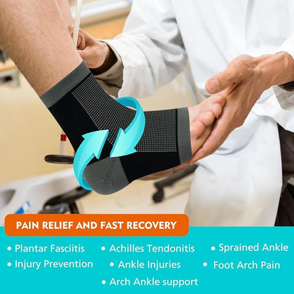 Billig4uk Knöchelversteigerung Tipp AKLE 4 Paare eignen sich für Sehnenentsehnen-Achilles mit Plantarfasziitis und Schmerzen aufgrund einer Verstauchung (schwarz, 47-51)