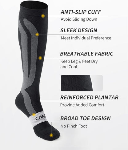 3 Paar Kompressionsstrümpfe Herren Damen, Stützstrümpfe, Compression Socks, Kompressionssocken, Thrombosestrümpfe für Erholung, Laufen, Reise, Flug, Shifahren, Alltag