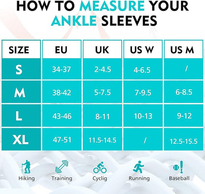 Billig4uk Knöchelversteigerung Tipp AKLE 4 Paare eignen sich für Sehnenentsehnen-Achilles mit Plantarfasziitis und Schmerzen aufgrund einer Verstauchung (weiß, 43-46)