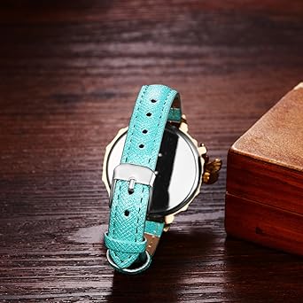 Avaner Damen Uhr Leder Armband Bohemian Schmetterling Butterfly Anhänger Glänzendes PU Leder Analoge Damenuhr Orange für Frauen