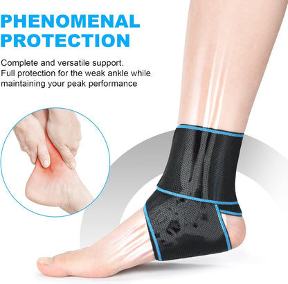 ACWOO Sprunggelenkbandage, 2 Stück Einstellbar Bandage Fußgelenk, Sport Schützen Fußgelenkbandage Sprunggelenk, Hochelastisch Knöchelstütze für Fußball Laufen Radfahren, Rechte und Linke Bandage