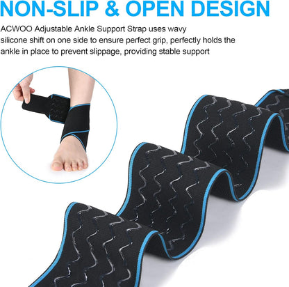 ACWOO Sprunggelenkbandage, 2 Stück Einstellbar Bandage Fußgelenk, Sport Schützen Fußgelenkbandage Sprunggelenk, Hochelastisch Knöchelstütze für Fußball Laufen Radfahren, Rechte und Linke Bandage