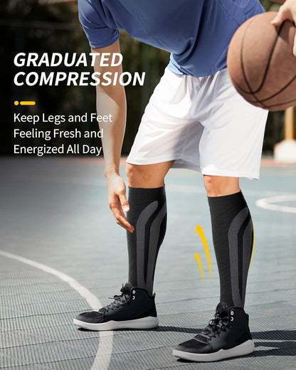 3 Paar Kompressionsstrümpfe Herren Damen, Stützstrümpfe, Compression Socks, Kompressionssocken, Thrombosestrümpfe für Erholung, Laufen, Reise, Flug, Shifahren, Alltag