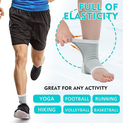 Billig4uk Knöchelversteigerung Tipp AKLE 4 Paare eignen sich für Sehnenentsehnen-Achilles mit Plantarfasziitis und Schmerzen aufgrund einer Verstauchung (weiß, 43-46)