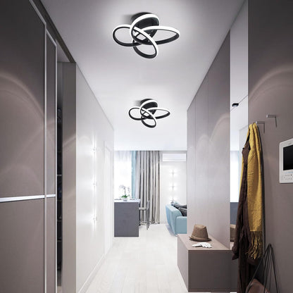 Qcyuui LED Deckenleuchte 32W - Moderne Deckenlampe rund - Deckenleuchten mit weißem Licht - LED Lampe Deckenlampe Schwarz für stilvolles Ambiente