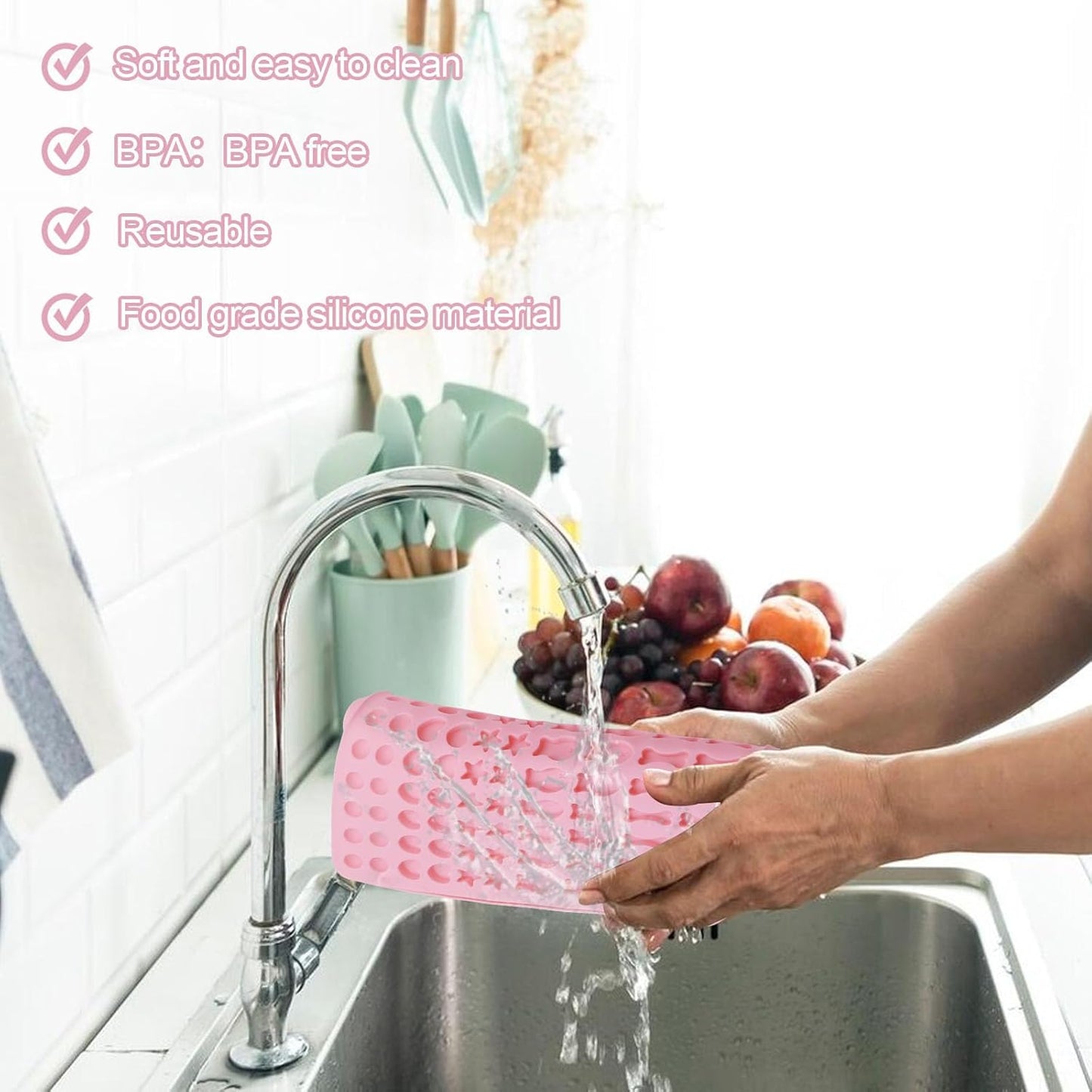 Backmatte Hundekekse, Silikon Backmatte Hundeleckerli 5 Formen in 1 Backunterlage Backform für DIY Hundekekse und Leckerlis (130 Gitter, Halbkugel Fische Knochen Stern Herzform）