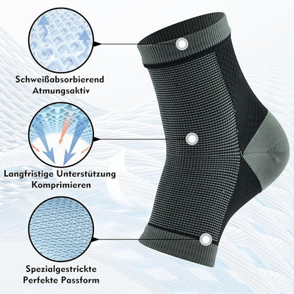 Billig4uk Knöchelversteigerung Tipp AKLE 4 Paare eignen sich für Sehnenentsehnen-Achilles mit Plantarfasziitis und Schmerzen aufgrund einer Verstauchung (schwarz, 47-51)