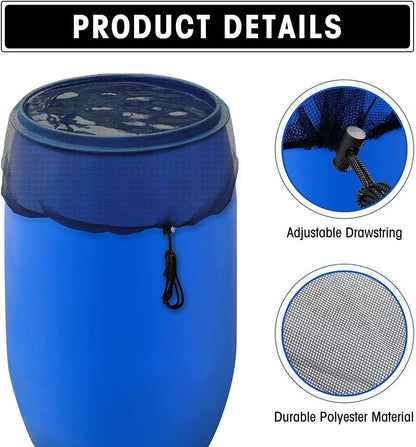 Regentonnen Netz,Verstellbares Regentonnennetz,Regentonne Abdeckung,Schutznetz Regentonne,Abdeckung für Regenfass,Wetterbeständiger Mückenschutz Regentonne,Abdeckung für Regentonne rund