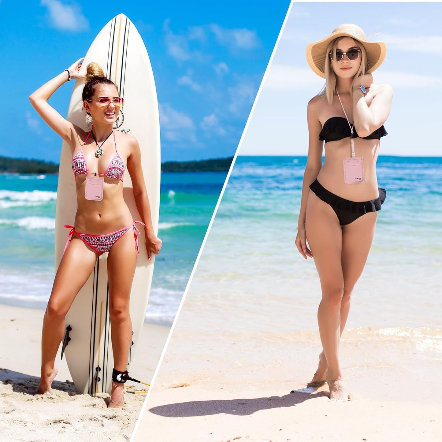 Boxiki Reise geheimes Reisebrieftasche für Frauen Reggio Emilia - versteckte Tasche für Pass, Geld und Werte - geeignet für alle BHs von Bra - Pink