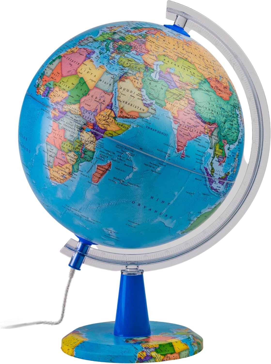 Topglobe TOPGLOBE Beleuchteter Globus 20 cm – französische Karte – moderne politische Globe – Dekoration für Bildung/Geographie/Büro