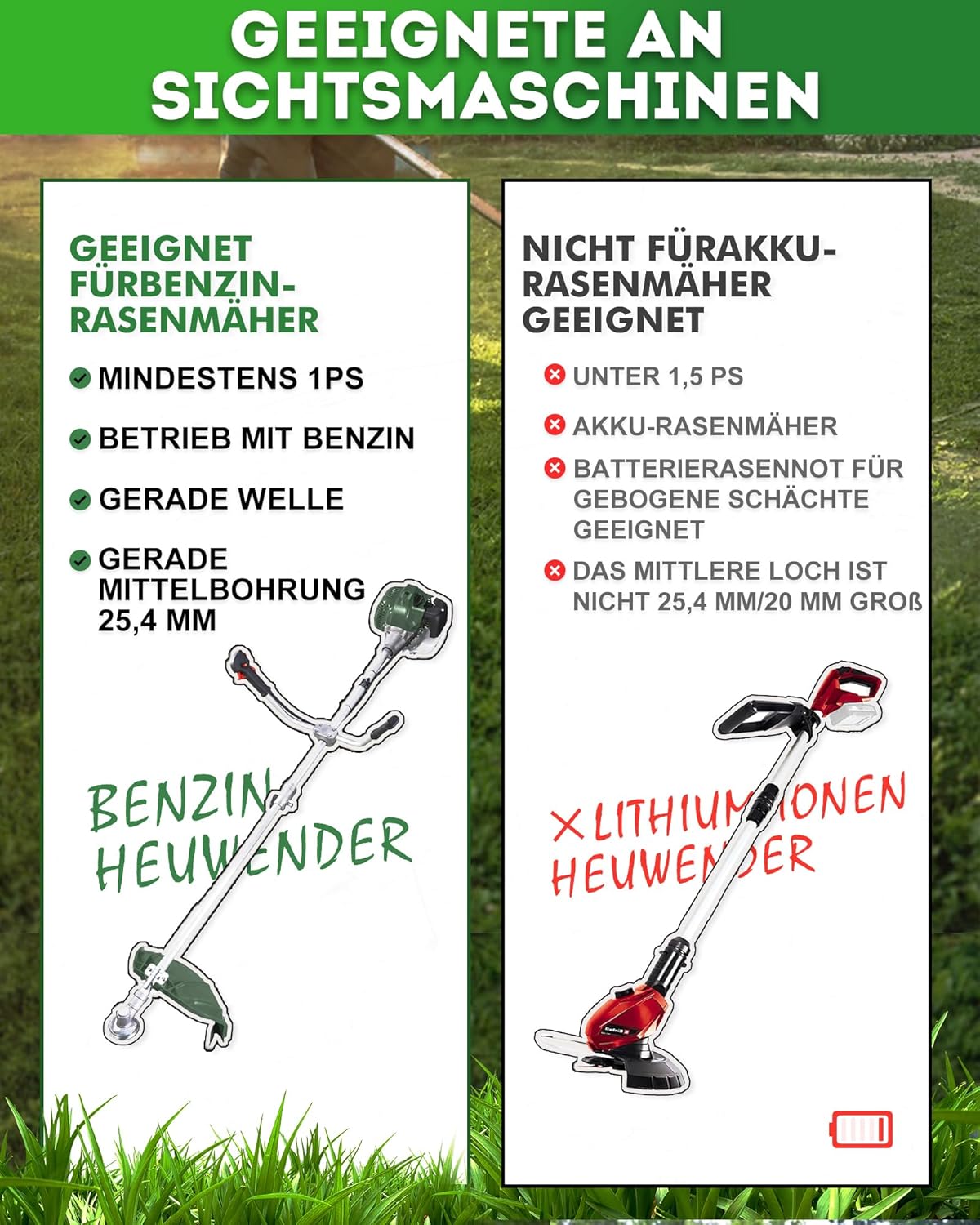 Profi Unkrautbürste für Freischneider - Wildkrautbürste für Motorsense, Runde Twist Wire Wheel Bürste, 25,4 x 150 mm, mit Kontermutter…