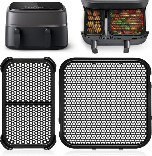 ROMANVIC Heißluftfritteuse Spritzschutz Zubehör für Philips Dual Basket Airfryer 3000-serie 6L/3L,2 Stück Heißluftfritteuse Silikonform Airfryer Zubehör für Philips Airfryer Dual Basket 3000/N350