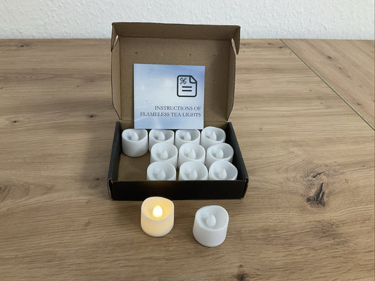 Homemory 12 led teelichter mit Timer, elektrische flackernde batteriebetriebene Kerzen, 6 Stunden an und 18 Stunden aus, 3.2x3.6 cm, Plastik